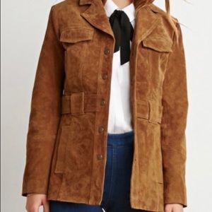 Camel color real leather jacket
